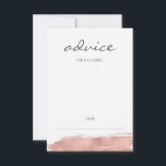 Modern Rose Gold Brushstroke Wedding Advice Card<br><div class="desc">A faux simulated rose gold foil brushstroke design. Personalize the custom text above. You can find additional coordinating items in our "Modern Rose Gold Brushstroke Wedding" collection.</div>