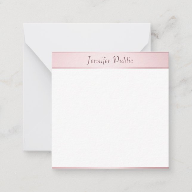 Modern Rose Gold Calligraphed Script Elegant Card (Front)