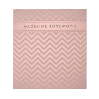 Modern Rose Gold Chevron Pattern Monogrammed