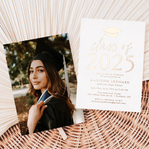 Modern Rose Gold Class of 2025 Graduation Party