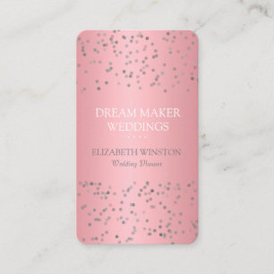 Modern Rose Gold Confetti Professional Business Card
