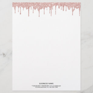 Modern Rose Gold Drips Creative Letterhead