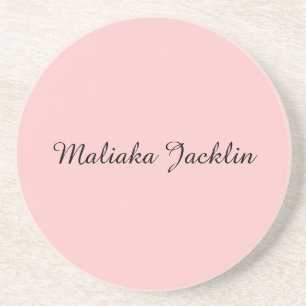 Modern Rose Gold Elegant Personalized Name Coaster