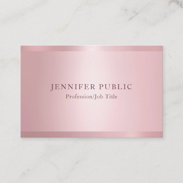 Modern Rose Gold Elegant Professional Template Business Card (Front)