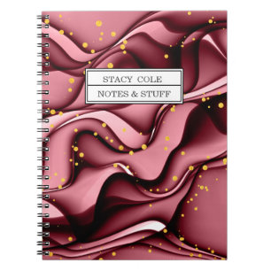 Modern Rose Gold Faux Glitter Name Personalized Notebook