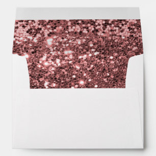 Modern Rose Gold Faux Glitter Pink Print Envelopes