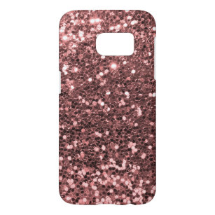 Modern Rose Gold Faux Glitter Print Samsung Galaxy S7 Case