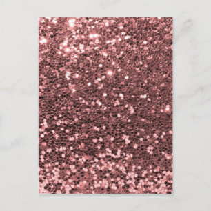 Modern Rose Gold Faux Glitter Print Postcard