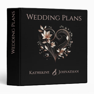 Modern Rose Gold Flowers-Wedding Plans- Binder
