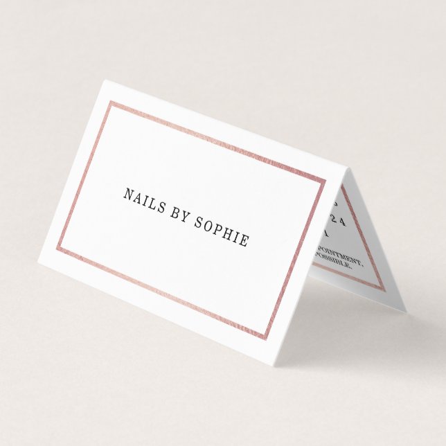 Modern Rose Gold Foil Calendar Appointment Card (Front)