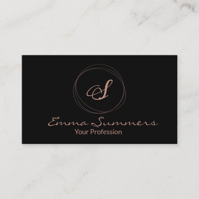 Modern Rose Gold Foil Customizable Business Card (Front)