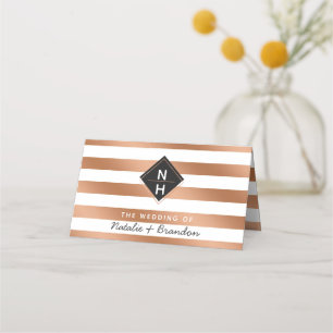 Modern Rose Gold Foil Reserved Seating Wedding Place Card