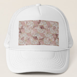 Modern rose gold geometric star flower pattern trucker hat