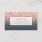Modern rose gold glitter charcoal ombre makeup business card (Back)