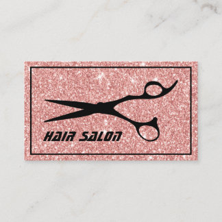 Modern Rose Gold Glitter Hair Stylist Beauty Salon Business Card