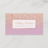 Modern rose gold glitter pink lavender chic makeup