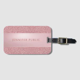 Modern Rose Gold Glitter Professional Elegant Luggage Tag