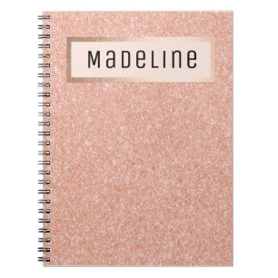 Modern Rose Gold Glitter Sparkles Girly Notebook