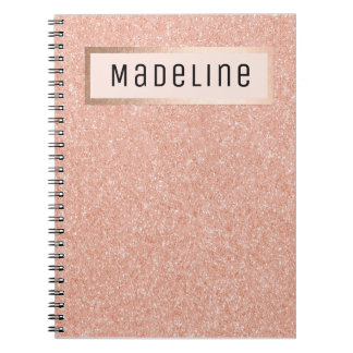 Modern Rose Gold Glitter Sparkles Girly Notebook