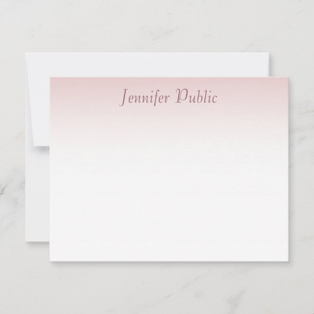 Modern Rose Gold Handwriting Script Template (Front)