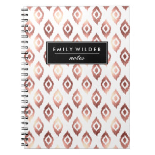 Modern Rose Gold Ikat Notebook