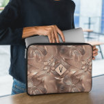 Modern Rose Gold Laptop Sleeve<br><div class="desc">The Modern Rose Gold laptop sleeve combines sleek design with personalized elegance. Featuring an modern rose gold background cut with rhombus space for personalization purposes, this case is accented with a luxury and space for your monogram, making it uniquely yours. Constructed with durable materials to provide excellent protection while maintaining...</div>
