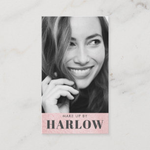 Modern Rose Gold Make Up Artist Photo Business Card