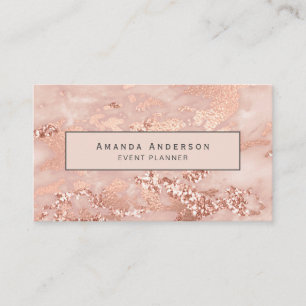 Modern Rose Gold Marble Business Card