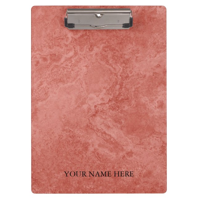 Modern Rose Gold Marble Designer Personalized Clipboard (Front)