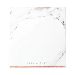 Modern rose gold marble personalized Stationery Notepad