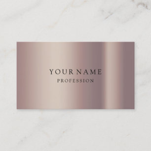 Modern Rose Gold Minimal Silk Metallic White Busin Business Card