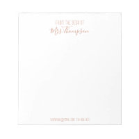 Modern Rose Gold Name Script From The Desk Of