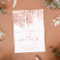 Modern rose gold palm tree elegant script wedding