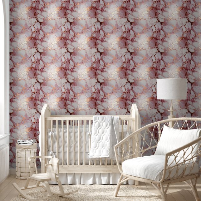 Modern Rose Gold Pink Marble  Wallpaper (Kids)