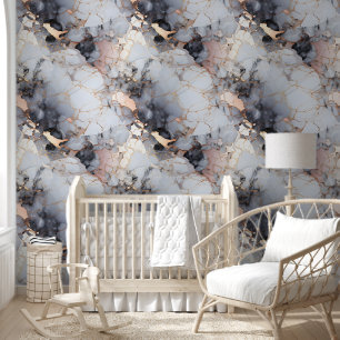 Modern Rose Gold Pink Marble Wallpaper