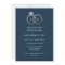 Modern Rose Gold Rings Navy Wedding Invitation