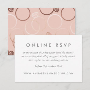 Modern Rose Gold Rings Wedding Online RSVP Card