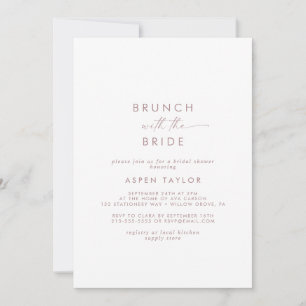 Modern Rose Gold Script Brunch with the Bride Invitation