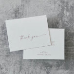 Modern Rose Gold Script Thank You Card<br><div class="desc">This modern rose gold script thank you card is perfect for a minimalist wedding. The simple blush pink rose gold colour design features unique industrial lettering typography with modern boho style. Customizable in any colour. Keep the design minimal and elegant, as is, or personalize it by adding your own graphics...</div>