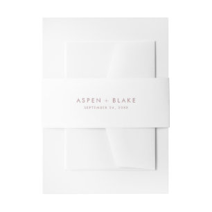 Modern Rose Gold Script Wedding Invitation Belly Band