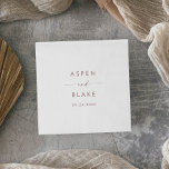 Modern Rose Gold Script Wedding Napkins<br><div class="desc">These modern rose gold script wedding paper napkins are perfect for a minimalist wedding reception. The simple blush pink rose gold colour design features unique industrial lettering typography with modern boho style. Customizable in any colour. Keep the design minimal and elegant, as is, or personalize it by adding your own...</div>