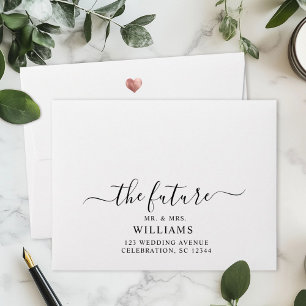 Modern Rose Gold The Future Mr and Mrs RSVP Envelope