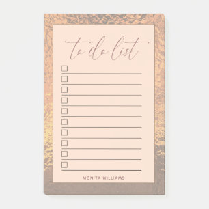 Modern Rose Gold To Do List Personalized Post-it Notes