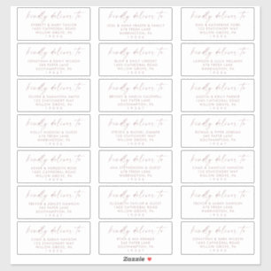 Modern Rose Gold Wedding Guest Address Labels