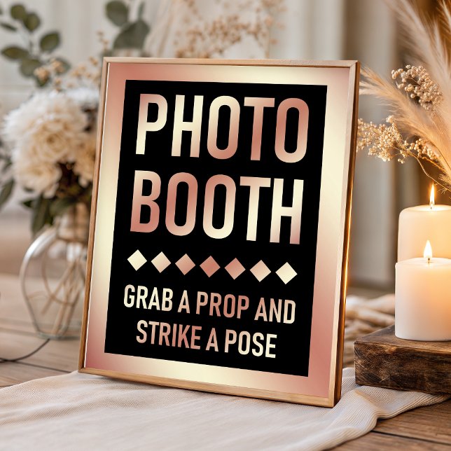 Modern Rose Gold Wedding Photo Booth Sign (Creator Uploaded)
