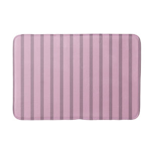 Modern Rose Pink and Mauve Striped Bath Mat