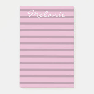 Modern Rose Pink and Mauve Striped Post-it Notes
