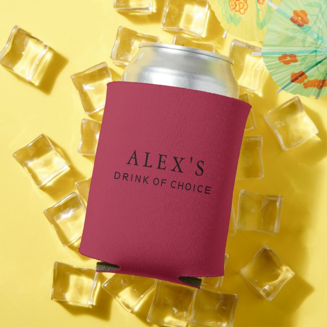 Modern Rose Red Personalized Can Cooler (In Situ Summer)