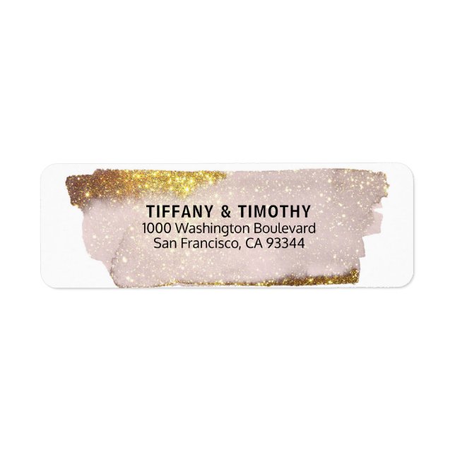 Modern Rose Rose Gold Parties scintillant Adresse  (Devant)