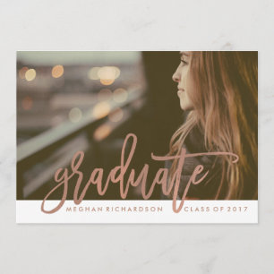 Modern Rose Typography Photo for the Graduate Invitation